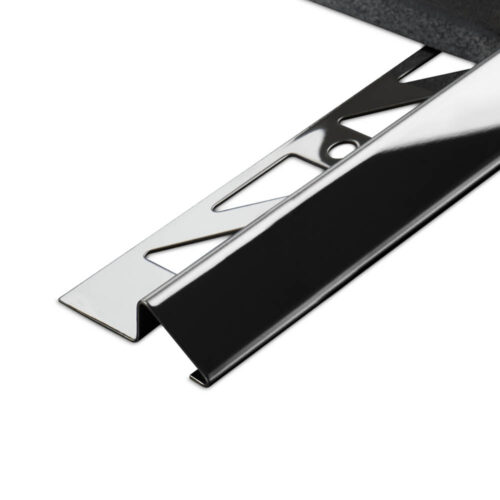 Anpassungsprofil / Übergangsprofil aus hochwertigem Edelstahl V2A glänzend, gebürstet & hochglanzpoliert fliesenschiene abschlussleiste anpassungsprofil uebergangsprofil edelstahl poliert hochglanzpoliert ruf scaled