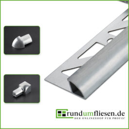 Rundprofil / Viertelkreisprofil aus Aluminium natur Höhen von 6 bis 12,5 mm (Abverkauf)