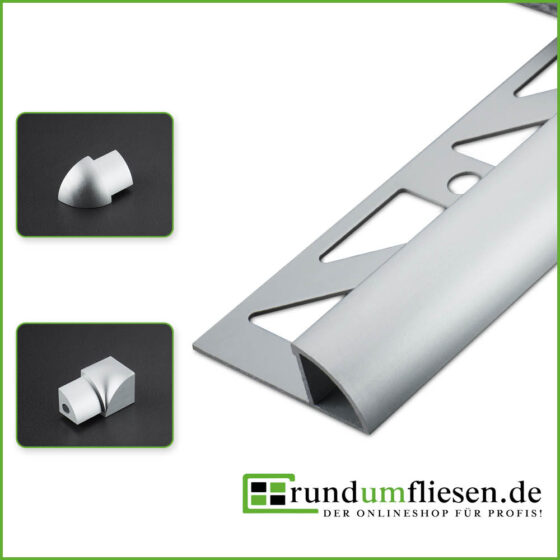 fliesenschiene viertelkreisprofile rundprofile aluminium silber abschlussleisten fuer fliesen