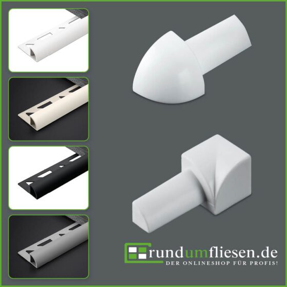 fliesenschiene viertelkreisprofile rundprofile aussenecken innenecken pvc kunststoff abschlussleisten fuer fliesen startbild