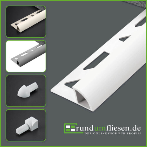 Home PVC Rundprofil / Viertelkreisprofil aus Kunststoff in verschiedenen Farben