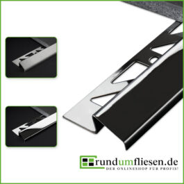 Höhenausgleichsprofil / Übergangsprofil aus hochwertigem Edelstahl V2A glänzend, gebürstet & hochglanzpoliert