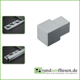 Quadratecke aus Aluminium silber matt eloxiert
