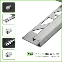 Quadratprofil aus hochwertigem Edelstahl V2A glänzend, gebürstet & hochglanzpoliert