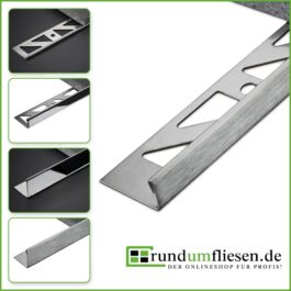 Winkelprofil / Abschlussprofil aus hochwertigem Edelstahl V2A glänzend, gebürstet & hochglanzpoliert