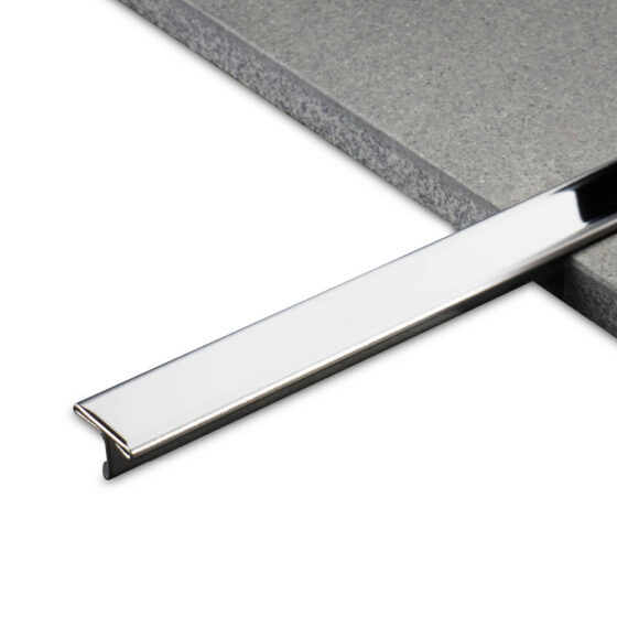 T-Profil aus Edelstahl für saubere Übergänge t profil fliesen uebergangsprofil edelstahl poliert hochglanzpoliert 14mm ruf