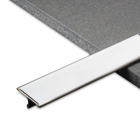 T-Profil aus Edelstahl für saubere Übergänge t profil fliesen uebergangsprofil edelstahl poliert hochglanzpoliert 25mm ruf