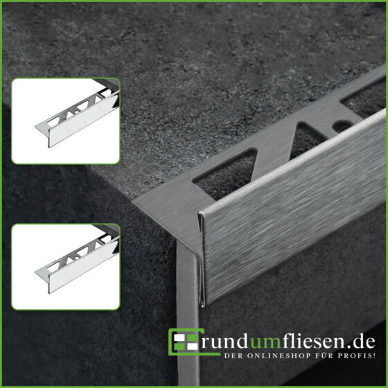 treppenkantenprofil fliesen stufenprofile treppenprofile edelstahl t form 25mm startbild